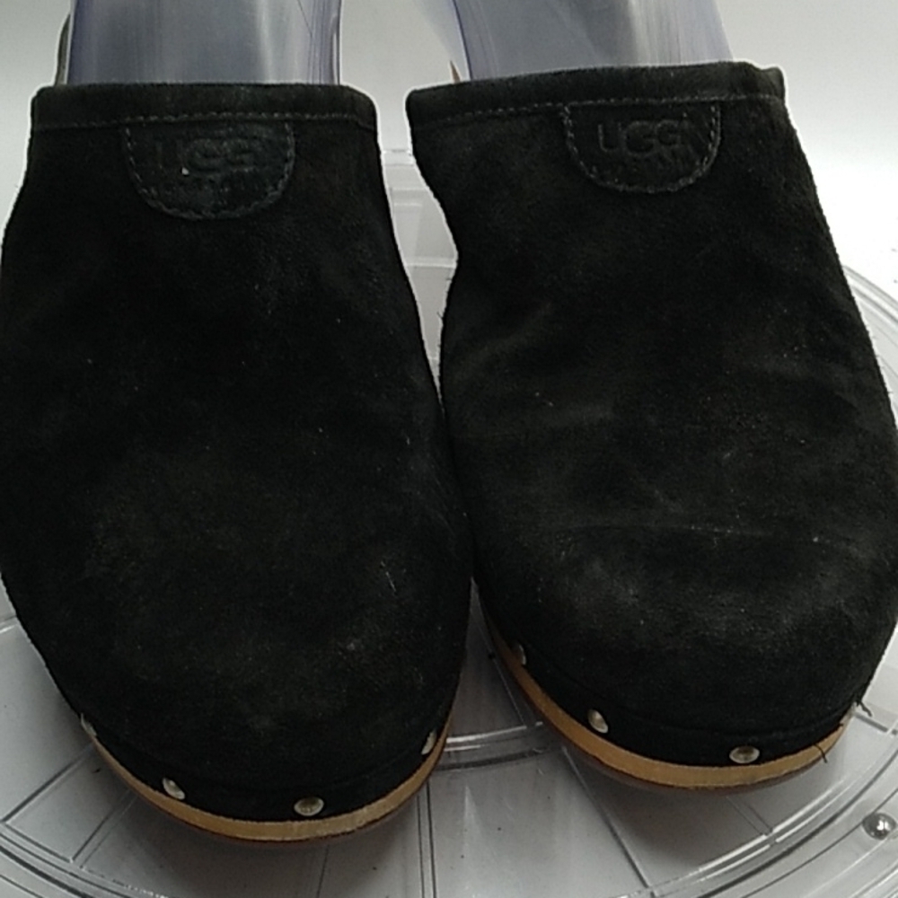 Ugg wooden bottom mule clogs 8 black